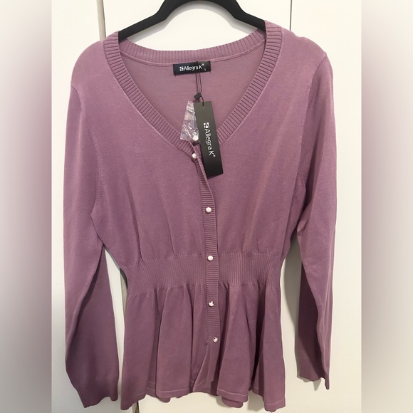 Allegra K. Peplum Cardigan - Picture 2 of 6